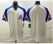 Men's Atlanta Braves Blank White 2023 City Connect Cool Base Stitched Jersey