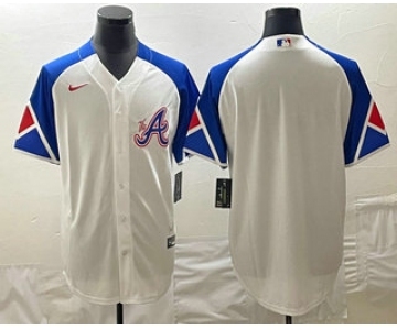 Men's Atlanta Braves Blank White 2023 City Connect Cool Base Stitched Jersey