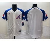 Men's Atlanta Braves Blank White 2023 City Connect Flex Base Stitched Baseball Jersey