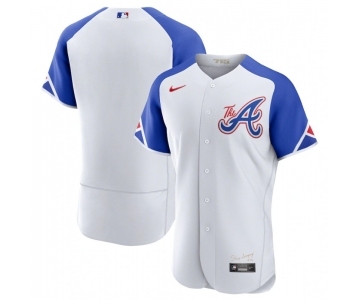 Men's Atlanta Braves Blank White 2023 City Connect Flex Base Stitched Jersey