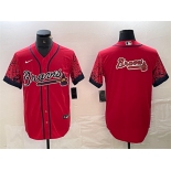 Men's Atlanta Braves Red Team Big Logo City Connect Cool Base Stitched Baseball Jersey