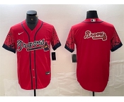 Men's Atlanta Braves Red Team Big Logo City Connect Cool Base Stitched Baseball Jersey