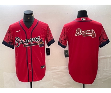 Men's Atlanta Braves Red Team Big Logo City Connect Cool Base Stitched Baseball Jersey