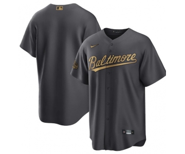 Men's Baltimore Orioles Blank Charcoal 2022 All-Star Cool Base Stitched Baseball Jersey