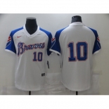 Men's Nike Atlanta Braves #10 Atlanta Braves White Stitched Baseball Jersey