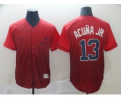 Men's Nike Atlanta Braves #13 Ronald Acuna Red Drift Fashion MLB Jersey