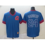 Men's Nike Atlanta Braves #24 Deion Sanders  Blue M&N MLB Jerse