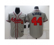 Men's Nike Atlanta Braves #44 Hank Aaron Gray Jersey