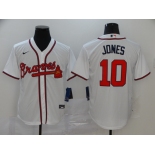 Nike Atlanta Braves #10 Chipper Jones Authentic 2020 White Alternate Cool Base Baseball Jersey