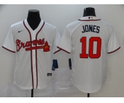 Nike Atlanta Braves #10 Chipper Jones Authentic 2020 White Alternate Cool Base Baseball Jersey