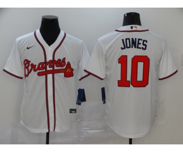 Nike Atlanta Braves #10 Chipper Jones Authentic 2020 White Alternate Cool Base Baseball Jersey