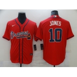 Nike Atlanta Braves #10 Chipper Jones Authentic Red 2020 Alternate Cool Base Baseball Jersey