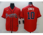 Nike Atlanta Braves #10 Chipper Jones Authentic Red 2020 Alternate Cool Base Baseball Jersey