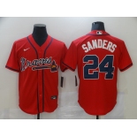 Nike Atlanta Braves #24 Deion Sanders Authentic Red 2020 Alternate Cool Base Baseball Jersey