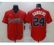 Nike Atlanta Braves #24 Deion Sanders Authentic Red 2020 Alternate Cool Base Baseball Jersey