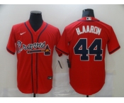 Nike Atlanta Braves #44 Hank Aaron Authentic Red 2020 Alternate Cool Base Baseball Jersey