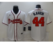 Nike Atlanta Braves #44 Hank Aaron Authentic White 2020 Alternate Cool Base Baseball Jersey