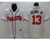 Nike Men's Atlanta Braves #13 Ronald Acuna Jr. Replica White  Cool Base Baseball Jersey