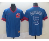 Nike Men's Atlanta Braves #5 Freddie Freeman Royal blue Cool Base Baseball Jersey