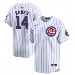 Men's Chicago Cubs #14 Ernie Banks White Cool Base Stitched Baseball Jersey