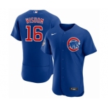 Men's Chicago Cubs #16 Patrick Wisdom Blue Flex Base Stitched Jersey