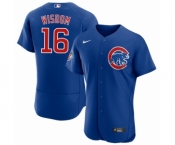 Men's Chicago Cubs #16 Patrick Wisdom Blue Flex Base Stitched Jersey