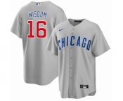 Men's Chicago Cubs #16 Patrick Wisdom Gray Cool Base Stitched Baseball Jersey