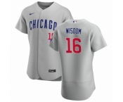 Men's Chicago Cubs #16 Patrick Wisdom Gray Flex Base Stitched Jersey