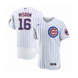 Men's Chicago Cubs #16 Patrick Wisdom White Flex Base Stitched Jersey