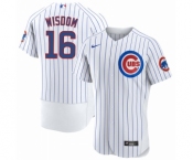 Men's Chicago Cubs #16 Patrick Wisdom White Flex Base Stitched Jersey