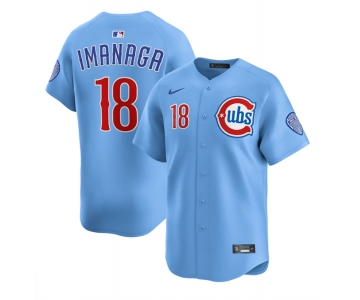 Men's Chicago Cubs #18 Shōta Imanaga Blue 2024-25 2nd Alternate Limited Stitched Baseball Jersey