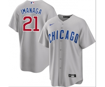 Men's Chicago Cubs #21 Shōta Imanaga Gray Cool Base Stitched Baseball Jersey