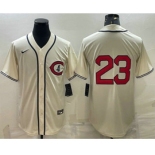 Men's Chicago Cubs #23 Ryne Sandberg 2022 Cream Field of Dreams Cool Base Stitched Baseball Jersey