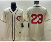 Men's Chicago Cubs #23 Ryne Sandberg 2022 Cream Field of Dreams Cool Base Stitched Baseball Jersey