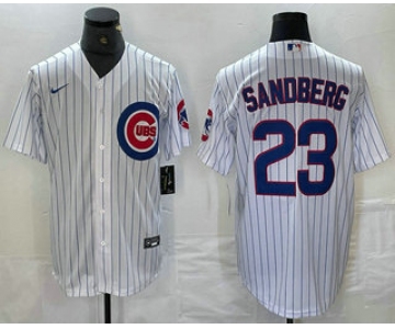 Men's Chicago Cubs #23 Ryne Sandberg White Stitched Cool Base Nike Jersey