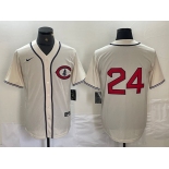 Men's Chicago Cubs #24 Cody Bellinger 2022 Cream Field of Dreams Cool Base Stitched Baseball Jersey