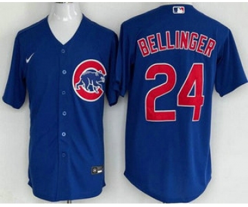 Men's Chicago Cubs #24 Cody Bellinger Blue Cool Base Jersey