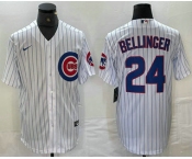 Men's Chicago Cubs #24 Cody Bellinger White Stitched Cool Base Nike Jersey