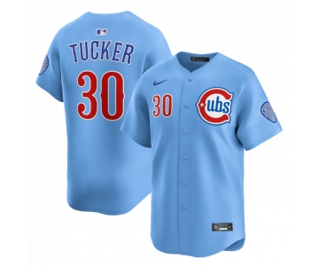 Men's Chicago Cubs #30 Kyle Tucker Blue 2024-25 2nd Alternate Limited Stitched Baseball Jersey