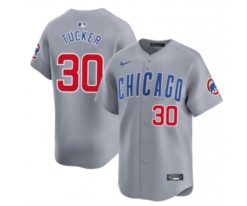 Men's Chicago Cubs #30 Kyle Tucker Grey 2025 Limited Stitched Baseball Jersey