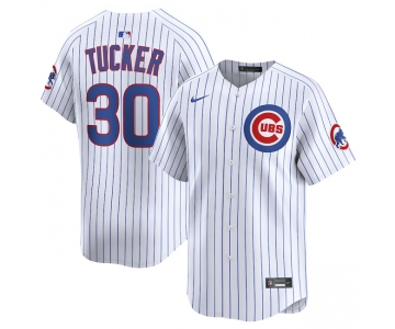 Men's Chicago Cubs #30 Kyle Tucker White Home Limited Stitched Baseball Jersey