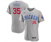 Mens Chicago Cubs #35 Justin Steele Nike Gray Road FlexBase Player Jersey