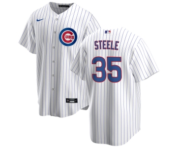 Men's Chicago Cubs #35 Justin Steele Nike Home White Cool Base Jersey