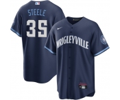 Men's Chicago Cubs #35 Justin Steele Nike Navy City Connect Jersey