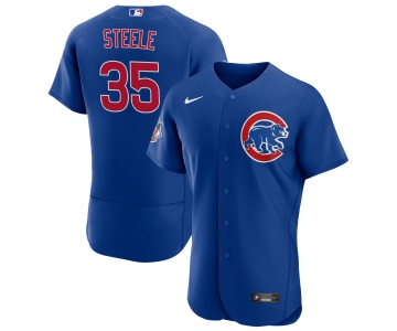 Mens Chicago Cubs #35 Justin Steele Nike Royal Alternate FlexBase Player Jersey