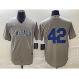 Men's Chicago Cubs #42 Bruce Sutter Gray Stitched Cool Base Nike Jersey