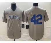 Men's Chicago Cubs #42 Bruce Sutter Gray Stitched Cool Base Nike Jersey