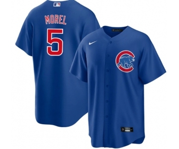 Men's Chicago Cubs #5 Christopher Morel Chicago Blue Cool Base Stitched Baseball Jersey