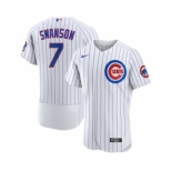 Men's Chicago Cubs #7 Dansby Swanson White Home Stitched MLB Flex Base Nike Jersey