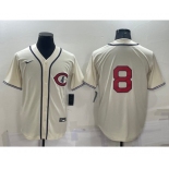 Men's Chicago Cubs #8 Andre Dawson Cream Turn Back the Clock Stitched MLB Cooperstown Collection Nike Jersey